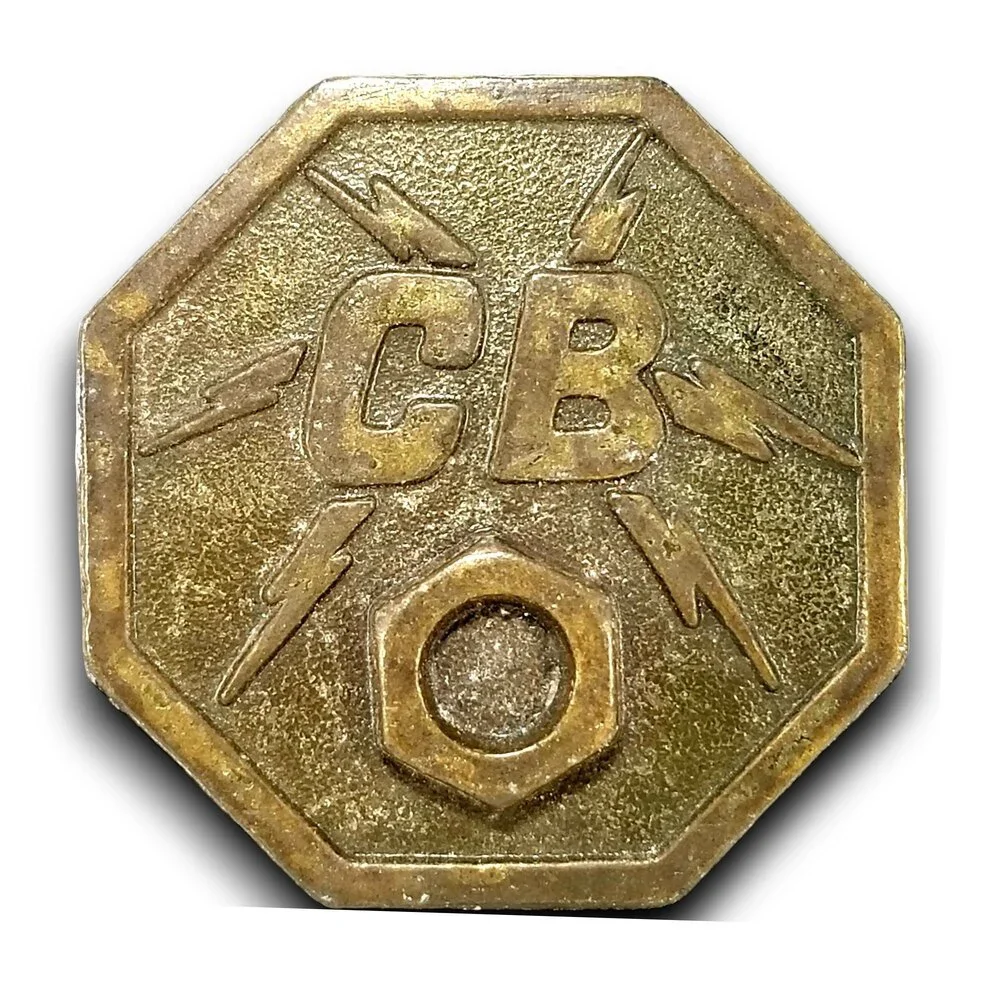 CB Citizens Band Radio Belt Buckle Octagon Shape Lightning Bolt Design‎ Truckers